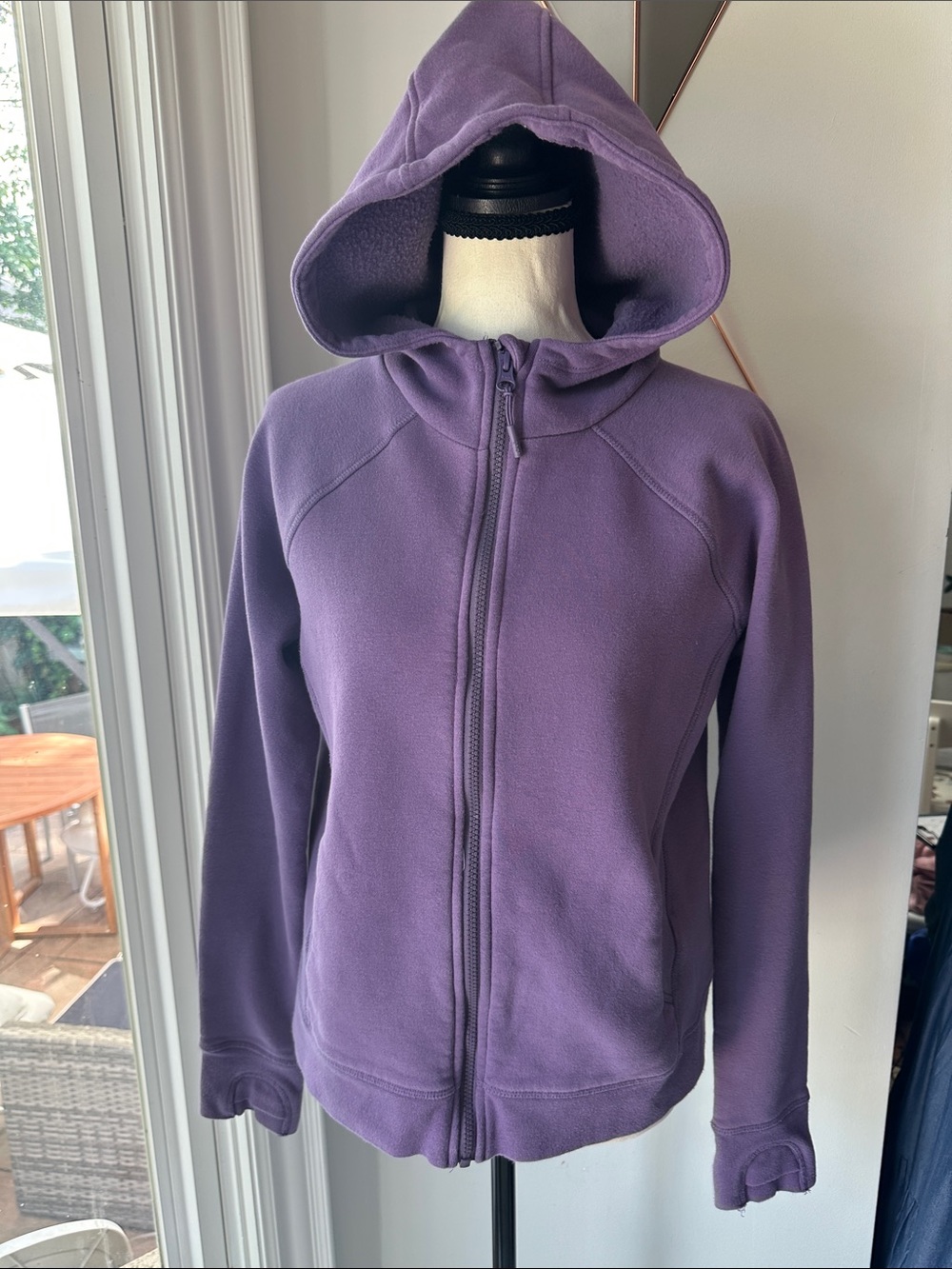 LOLE Purple Hooded Fleece Jacket Hoodie Sweater Sweatshirt Soft Cozy  Size Small